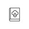 Book download cloud outline icon