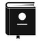 Book encyclopedia icon, simple black style