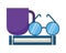 Book eyeglasses and coffee cup