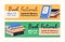 Book festival ad banner designs. Horizontal background with abstract literature for literary fair, reading and education