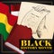 Book, Flag, Calendar, Scroll and Fist Drawing for Black History Month, Vector Illustration