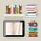 Book Flat Icons Set.