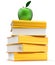 Book golden yellow textbooks stack literature studying apple