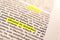 Book Highlighted Word Yellow Fluorescent Marker Paper Old Keyword Abound in Miracles