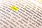 Book Highlighted Word Yellow Fluorescent Marker Paper Old Keyword Deity