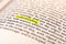 Book Highlighted Word Yellow Fluorescent Marker Paper Old Keyword Understanding