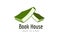 Book house roof template logo icon. Back to school