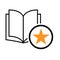 Book icon, favourite open education textbook, library vector illustration  symbol. learning design isolated white background