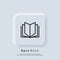 Book icon. Open book. Reading line icon. Book logo. Bookstore logo. Library sign. Education or educational symbol. Vector. UI icon