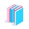 Book icon. Pile of books 3D isometric vector illustration. Learning and education concept.