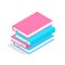 Book icon. Pile of books 3D isometric vector illustration. Learning and education concept.