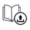 Book icon, upload open education textbook, library vector illustration  symbol. learning design isolated white background