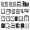 Book icons, e-book, reading on different devices