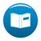 Book inverted icon blue vector