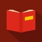 Book inverted icon, flat style