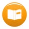 Book inverted icon vector orange