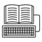 Book keyboard writing icon, outline style