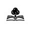 Book of knowledge black icon, vector sign on isolated background. Book of knowledge concept symbol, illustration