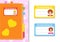 Book label stickers for kids. Beautiful girls. The rectangular shape. Isolated color vector illustration. Cartoon character. For