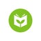 Book leaf logo design, nature education logo icon, eco book logo vector