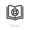 Book lifebuoy help icon. Editable line vector.