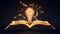 book and lightbulb icon glowing together, symbolizing the enlightening and transformative effects of education. Generative ai