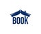 Book like a roof, bookshop and bookstore, logo design. Reading, education and training, vector design