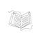 book line icon. one line continuous style