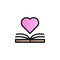 Book, love color gradient vector icon