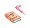 Book of love and pink pencil with charm