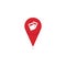 Book or magazine store shop pin point icon logo for map location vector