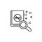 Book, magnifier, no smoking icon. Element of quit smoking icon