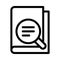Book magnifier vector thin line icon