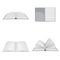 Book notebook icons set, realistic style