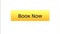 Book now web interface button orange color, flight ticket online, reservation