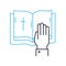 book oath line icon, outline symbol, vector illustration, concept sign