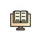 Book, online, monitor color gradient vector icon