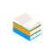 Book open vector isometric stack school illustration icon. Children books flat library