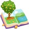 Book with orange tree