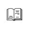 Book pages text line icon