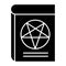 Book with pentagram solid icon. Satan book web vector illustration isolated on white. Magic book glyph style design