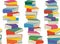 Book piles seamless pattern