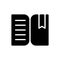Book reader app black glyph icon