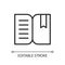 Book reader app pixel perfect linear icon