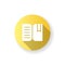 Book reader app yellow flat design long shadow glyph icon