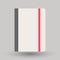 Book with red ribbon bookmark vector illustration icon in flat design