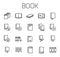 Book related vector icon set.