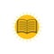 Book shine sun education logo vector