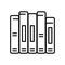 Book spine vector icon. Outline design.