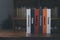 Book spines listing major world religions - Christianity, Islam, Hinduism, Buddhism, Taoism and Judaism. religion concept